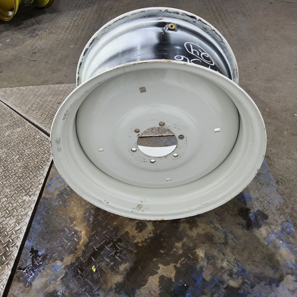 15"W x 24"D, Ford / New Holland White 6-Hole Formed Plate , -5.12" Offset