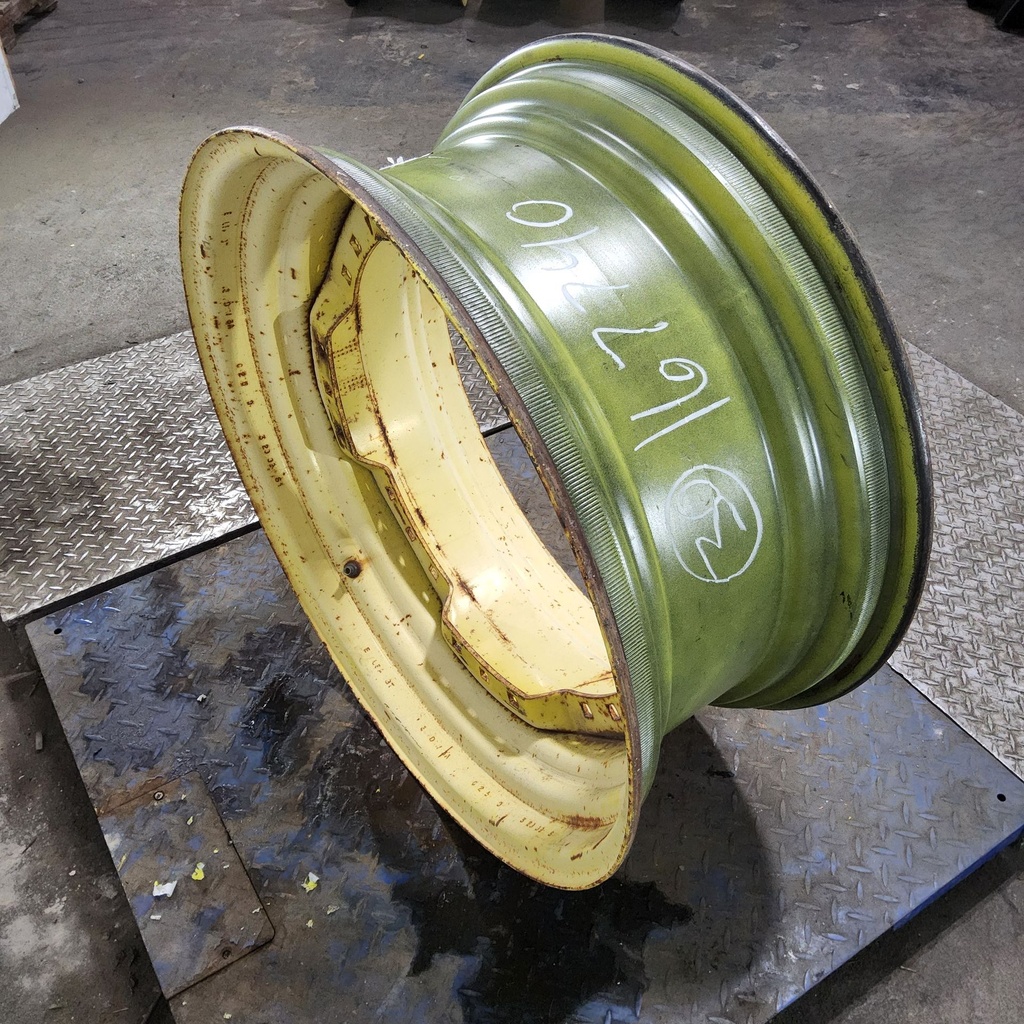 13"W x 30"D, John Deere Yellow 12-Hole Waffle Wheel (Groups of 3 bolts)