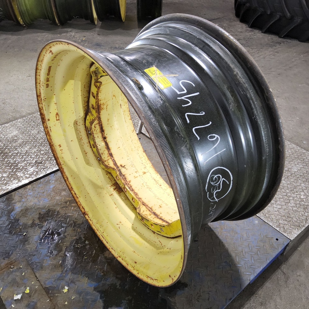 15"W x 30"D, John Deere Yellow 12-Hole Waffle Wheel (Groups of 3 bolts)