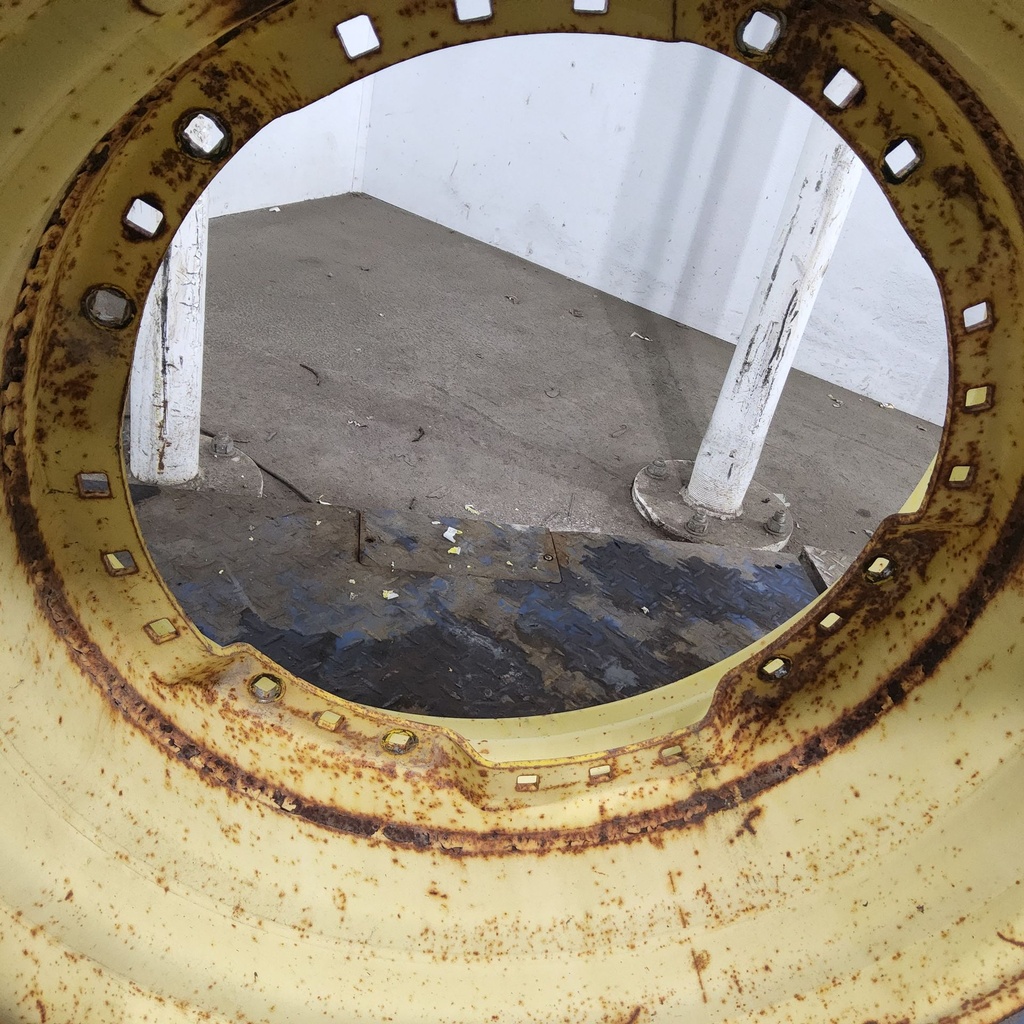 15"W x 30"D, John Deere Yellow 12-Hole Waffle Wheel (Groups of 3 bolts)