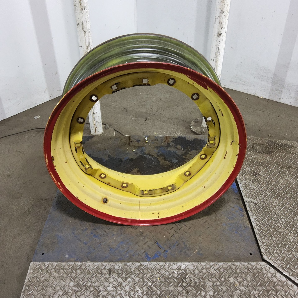 13"W x 30"D, John Deere Yellow 8-Hole Waffle Wheel (Groups of 2 Bolts)