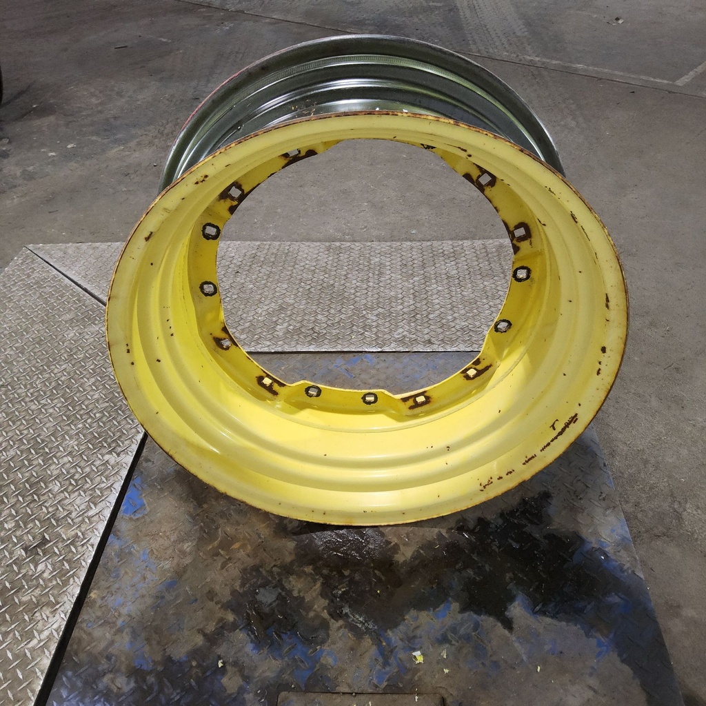 13"W x 30"D, John Deere Yellow 8-Hole Waffle Wheel (Groups of 2 Bolts)