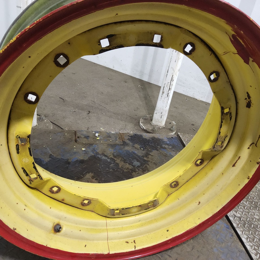 13"W x 30"D, John Deere Yellow 8-Hole Waffle Wheel (Groups of 2 Bolts)