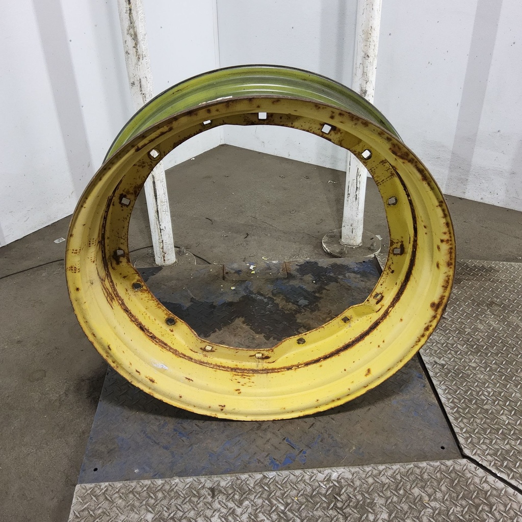 10"W x 34"D, John Deere Yellow 8-Hole Waffle Wheel (Groups of 2 Bolts)