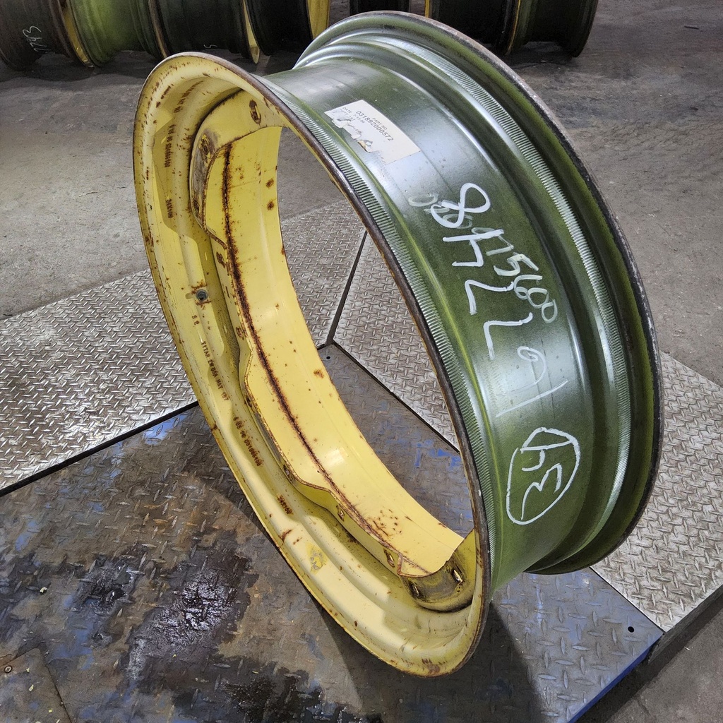 10"W x 34"D, John Deere Yellow 8-Hole Waffle Wheel (Groups of 2 Bolts)