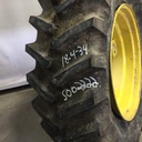 18.4/-34 Firestone Super All Traction 23 R-1 on John Deere Yellow 8-Hole Rim with Clamp/U-Clamp (groups of 2 bolts) 99%