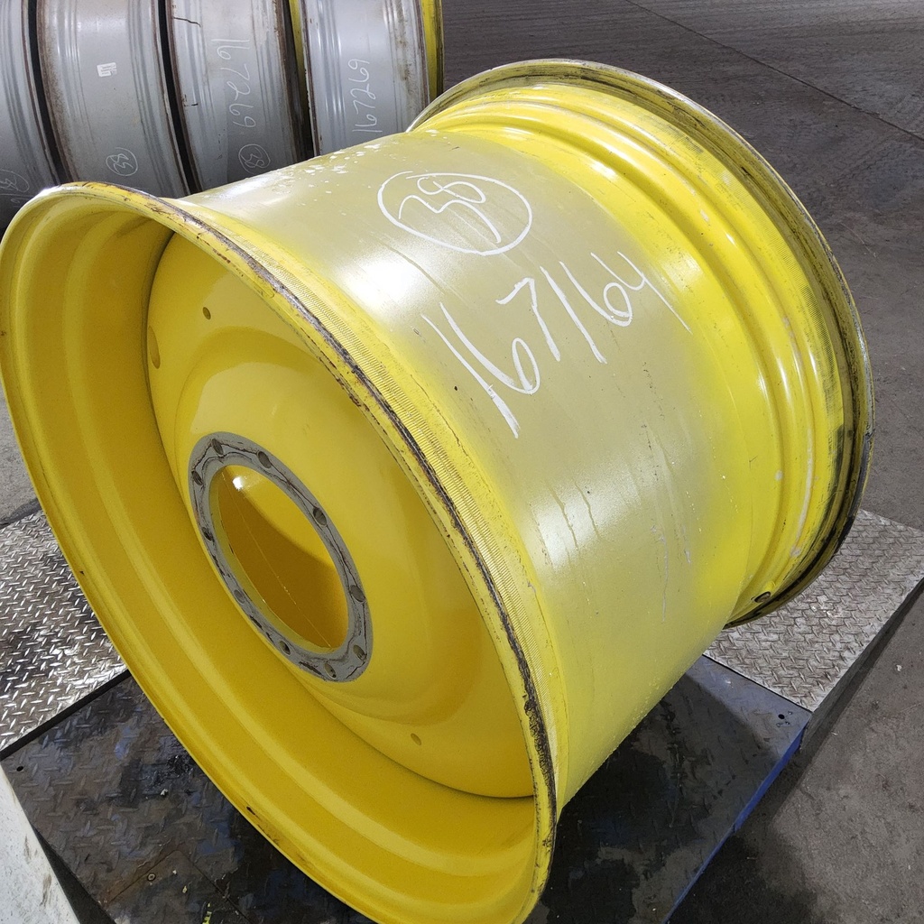 27"W x 38"D, John Deere Yellow 10-Hole Formed Plate , -11.62" Offset