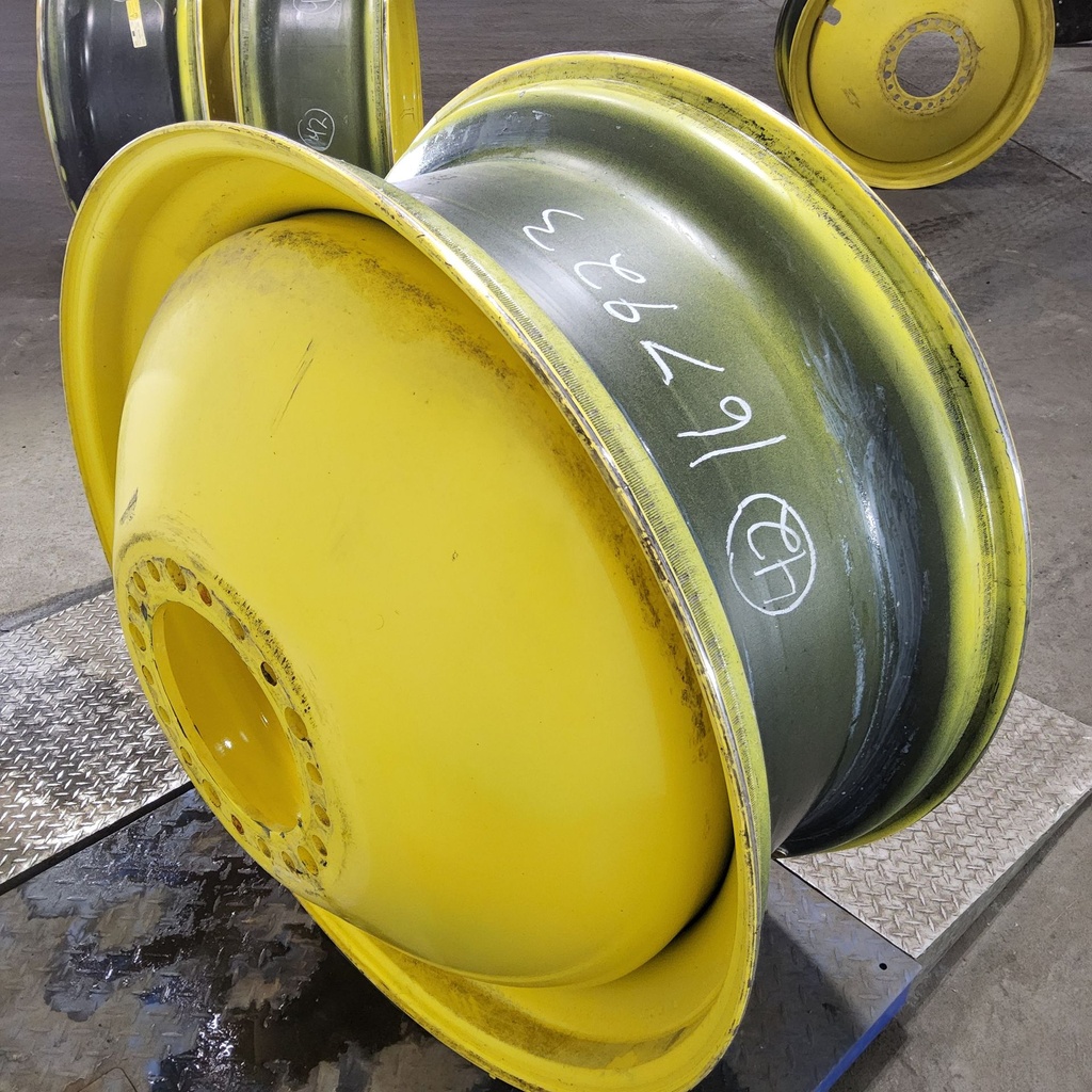 18"W x 42"D, John Deere Yellow 20-Hole Dolly Dual , -15.12" Offset