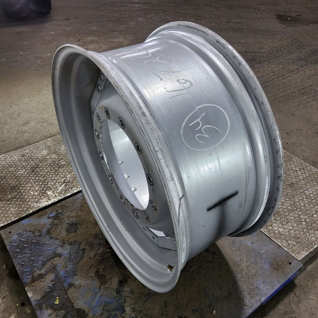 15"W x 34"D, Case IH Silver Mist 12-Hole Waffle Wheel (Groups of 3 bolts)