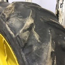 480/70R34 Michelin OmniBib R-1W on John Deere Yellow 8-Hole Waffle Wheel (Groups of 2 bolts) 30%