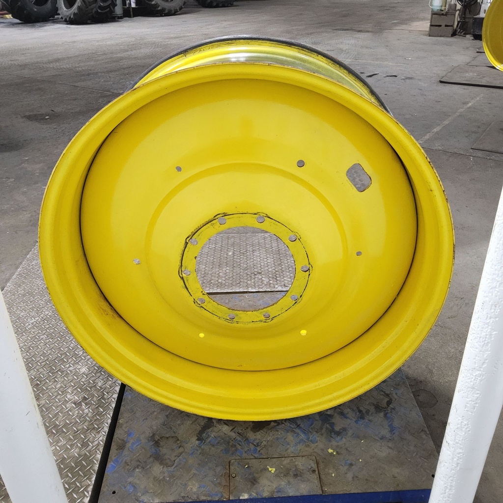 18"W x 42"D, John Deere Yellow 10-Hole Formed Plate , -9.12" Offset