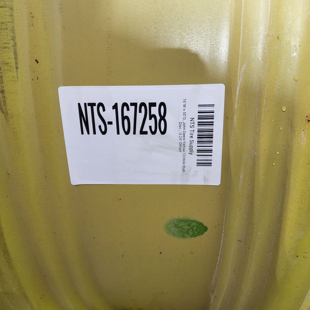 16"W x 50"D, John Deere Yellow 12-Hole Stub Disc , -3.25" Offset