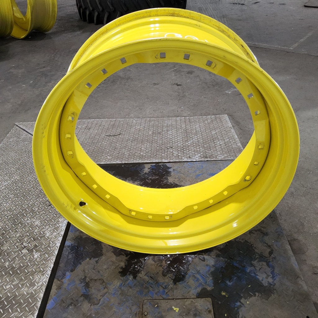 15"W x 34"D, John Deere Yellow 12-Hole Waffle Wheel (Groups of 3 bolts)