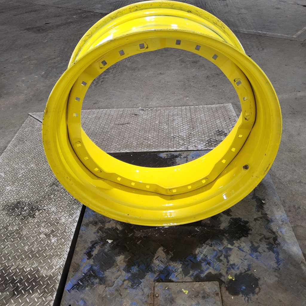 15"W x 34"D, John Deere Yellow 12-Hole Waffle Wheel (Groups of 3 bolts)