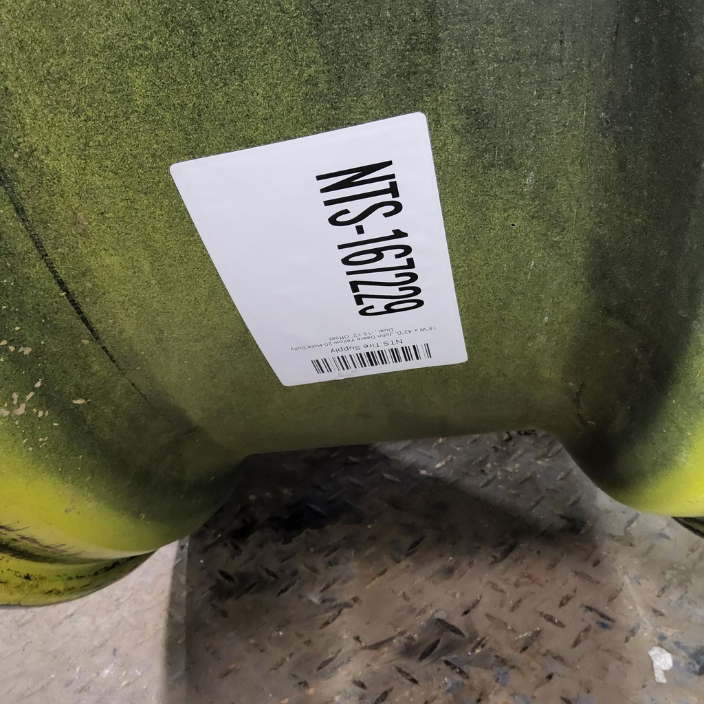 18"W x 42"D, John Deere Yellow 20-Hole Dolly Dual , -15.12" Offset