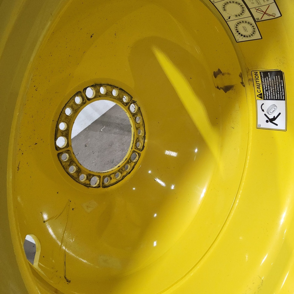 18"W x 42"D, John Deere Yellow 20-Hole Dolly Dual , -15.12" Offset