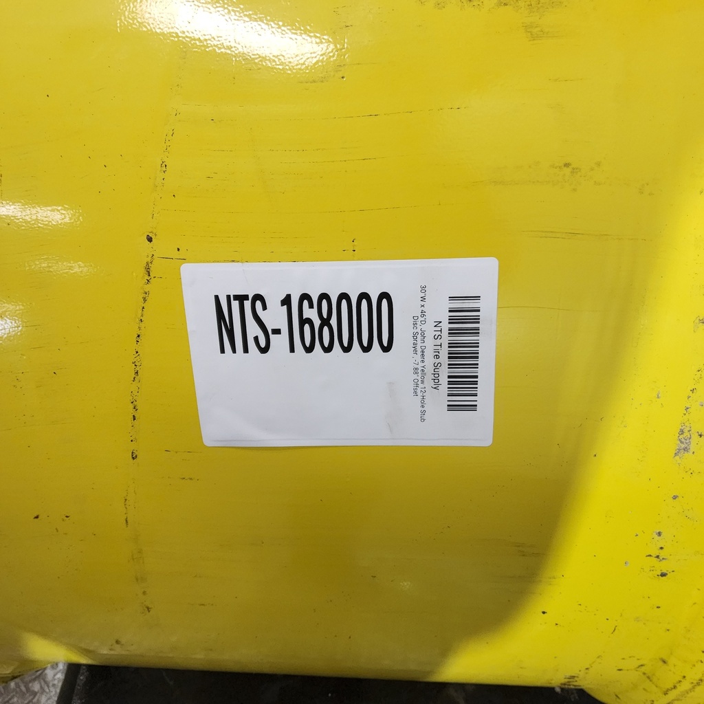 30"W x 46"D, John Deere Yellow 12-Hole Stub Disc Sprayer , -7.88" Offset