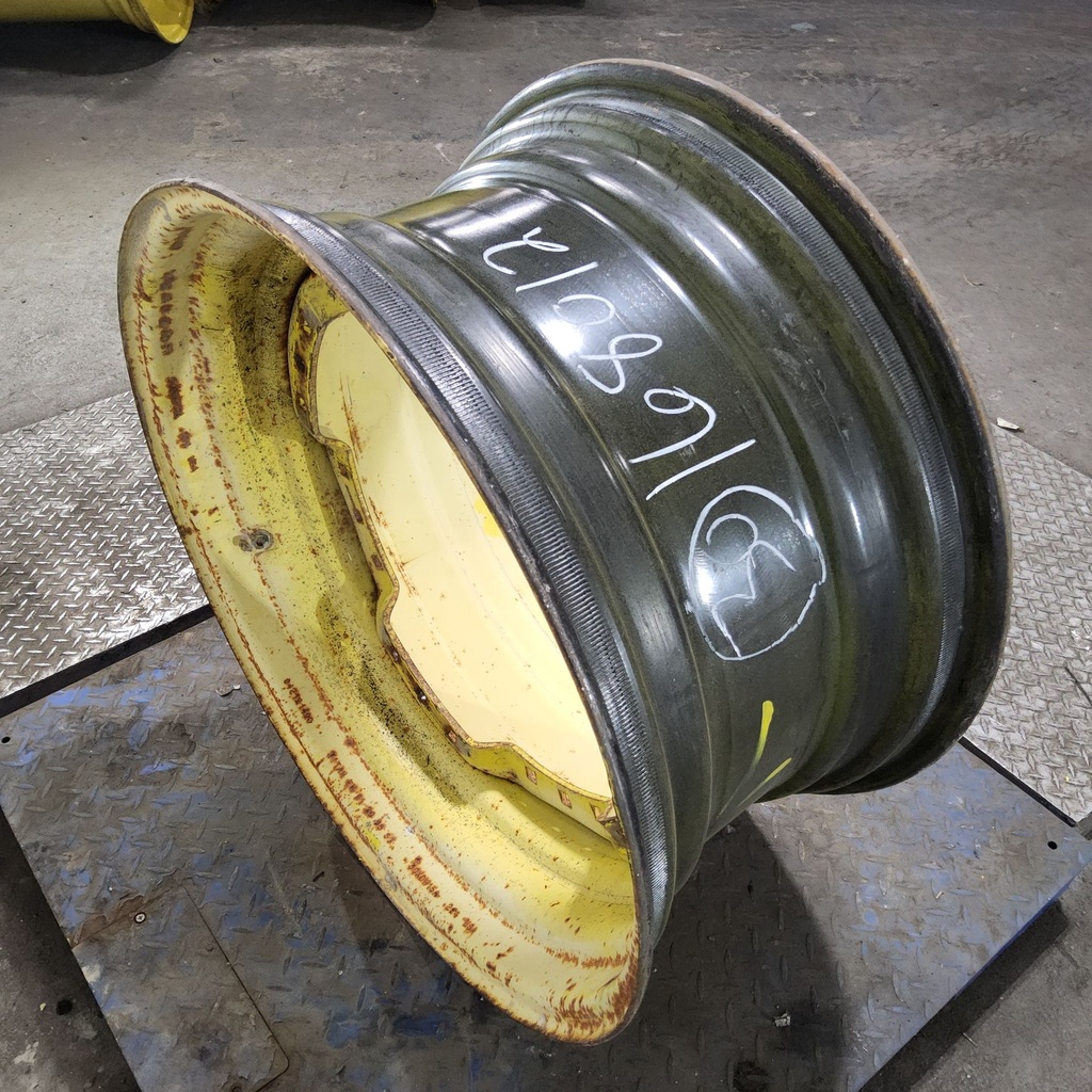 15"W x 30"D, John Deere Yellow 12-Hole Waffle Wheel (Groups of 3 bolts)