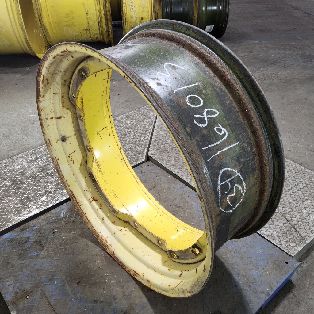 13"W x 34"D, John Deere Yellow 8-Hole Waffle Wheel (Groups of 2 Bolts)