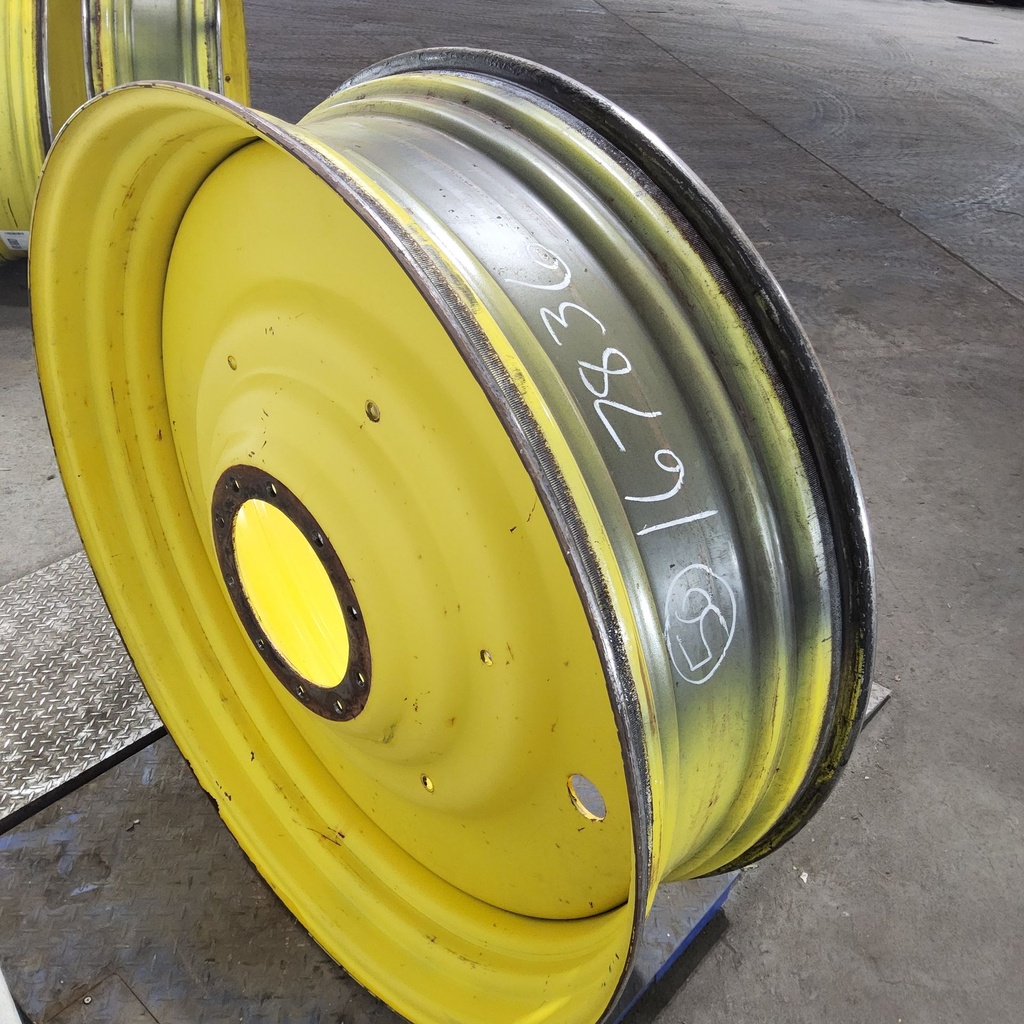 15"W x 50"D, John Deere Yellow 10-Hole Formed Plate , -6.88" Offset