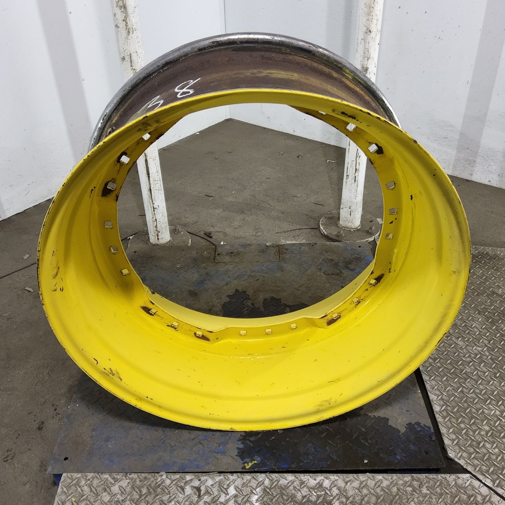 15"W x 34"D, John Deere Yellow 12-Hole Waffle Wheel (Groups of 3 bolts)