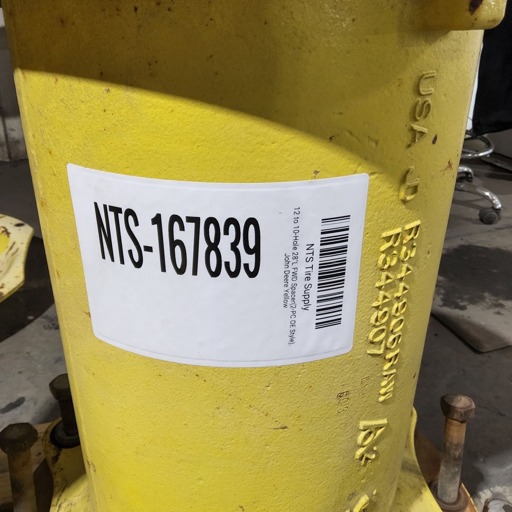 12 to 10-Hole 28"L FWD Spacer(2-PC OE Style), John Deere Yellow