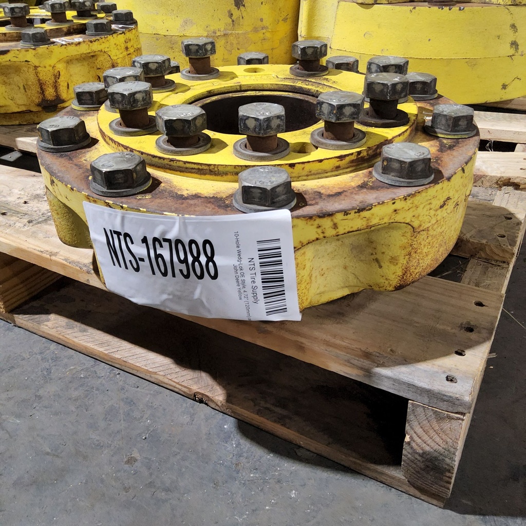 10-Hole Wedg-Lok OE Style, 4.72" (120mm) axle, John Deere Yellow
