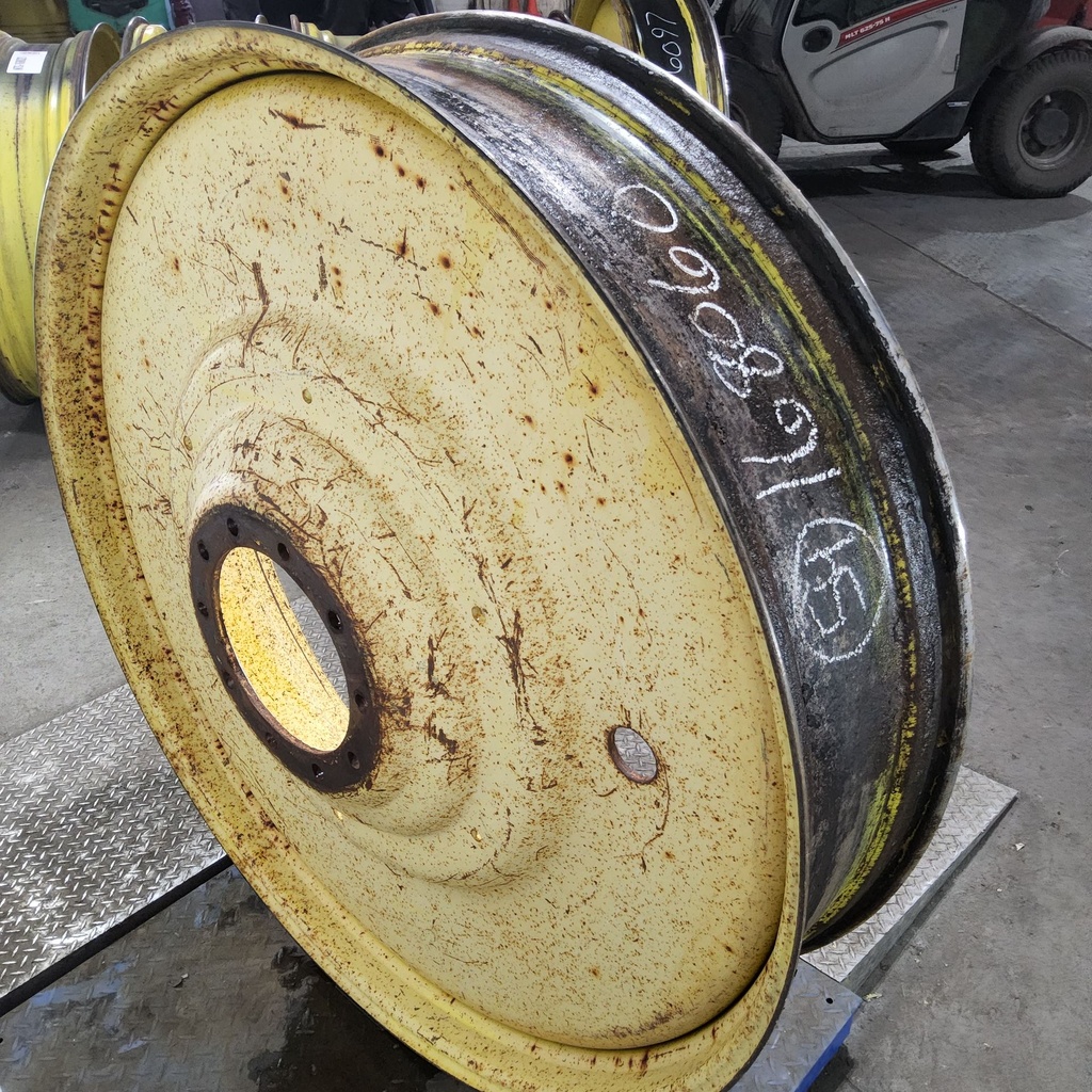 12"W x 54"D, John Deere Yellow 10-Hole Formed Plate , -9.25" Offset