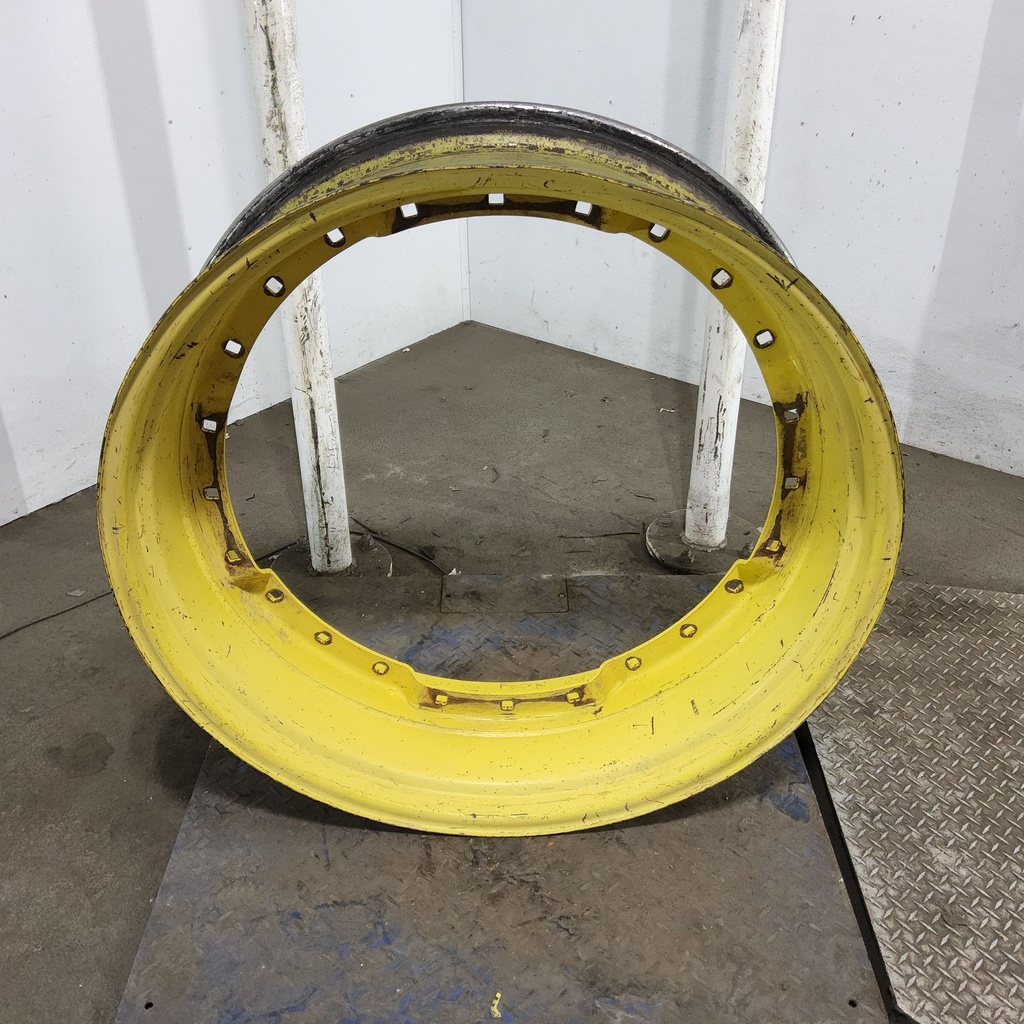 12"W x 38"D, John Deere Yellow 12-Hole Waffle Wheel (Groups of 3 bolts)