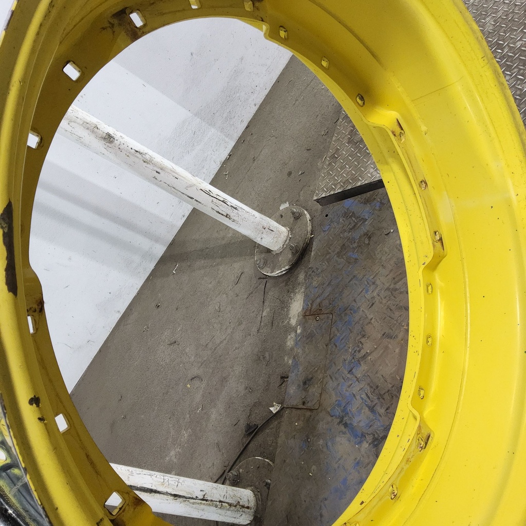 12"W x 38"D, John Deere Yellow 12-Hole Waffle Wheel (Groups of 3 bolts)