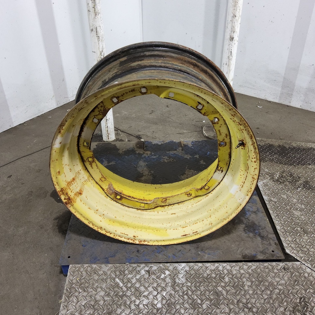 15"W x 30"D, John Deere Yellow 8-Hole Waffle Wheel (Groups of 2 Bolts)