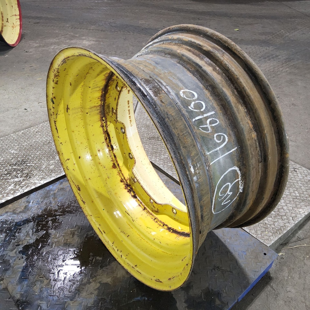 15"W x 30"D, John Deere Yellow 8-Hole Waffle Wheel (Groups of 2 Bolts)