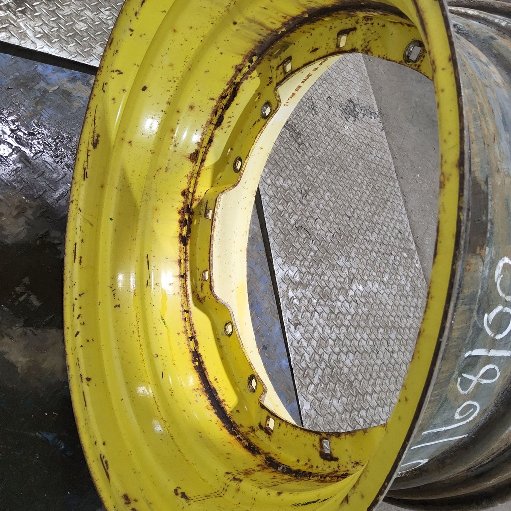 15"W x 30"D, John Deere Yellow 8-Hole Waffle Wheel (Groups of 2 Bolts)