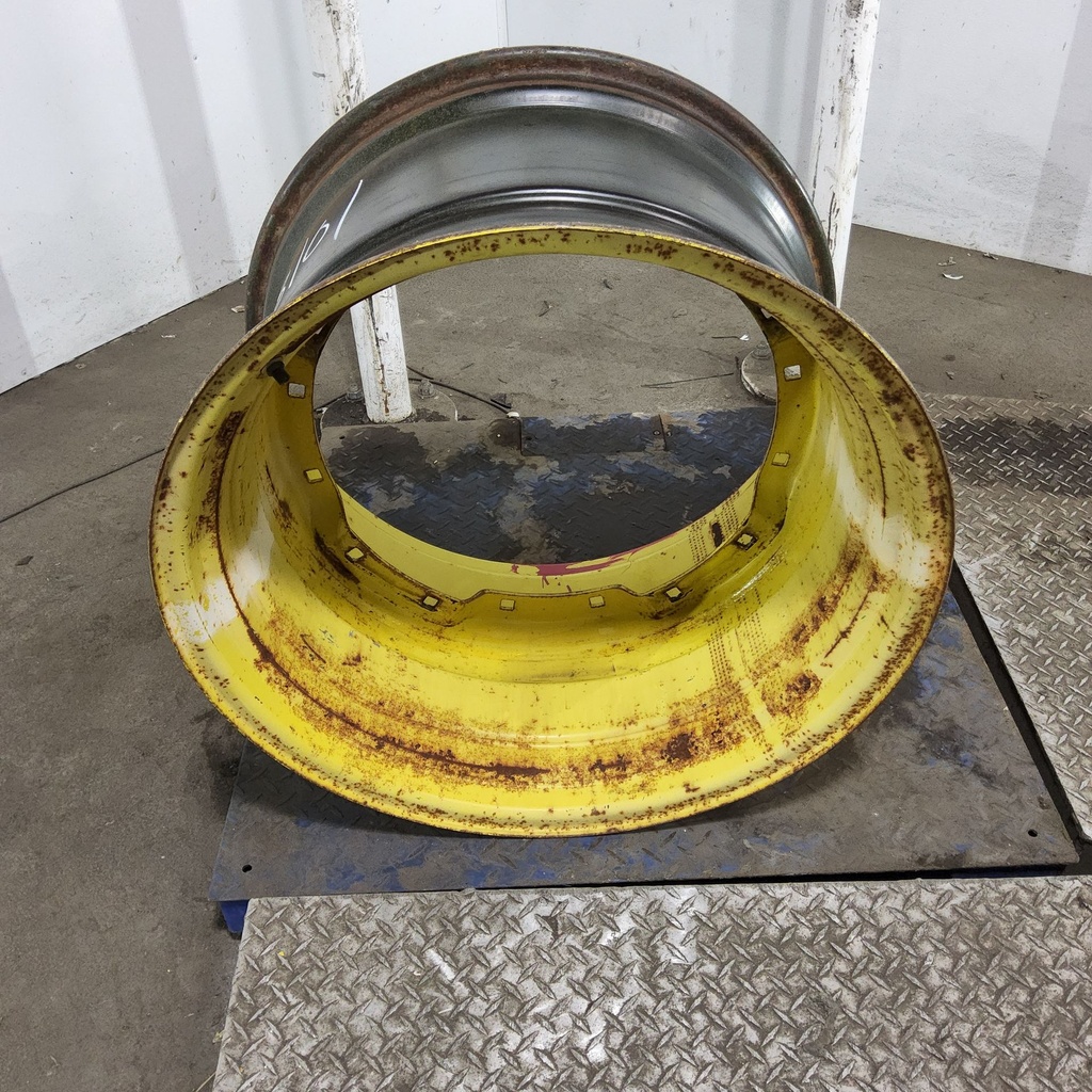 18"W x 28"D, John Deere Yellow 8-Hole Waffle Wheel (Groups of 2 Bolts)