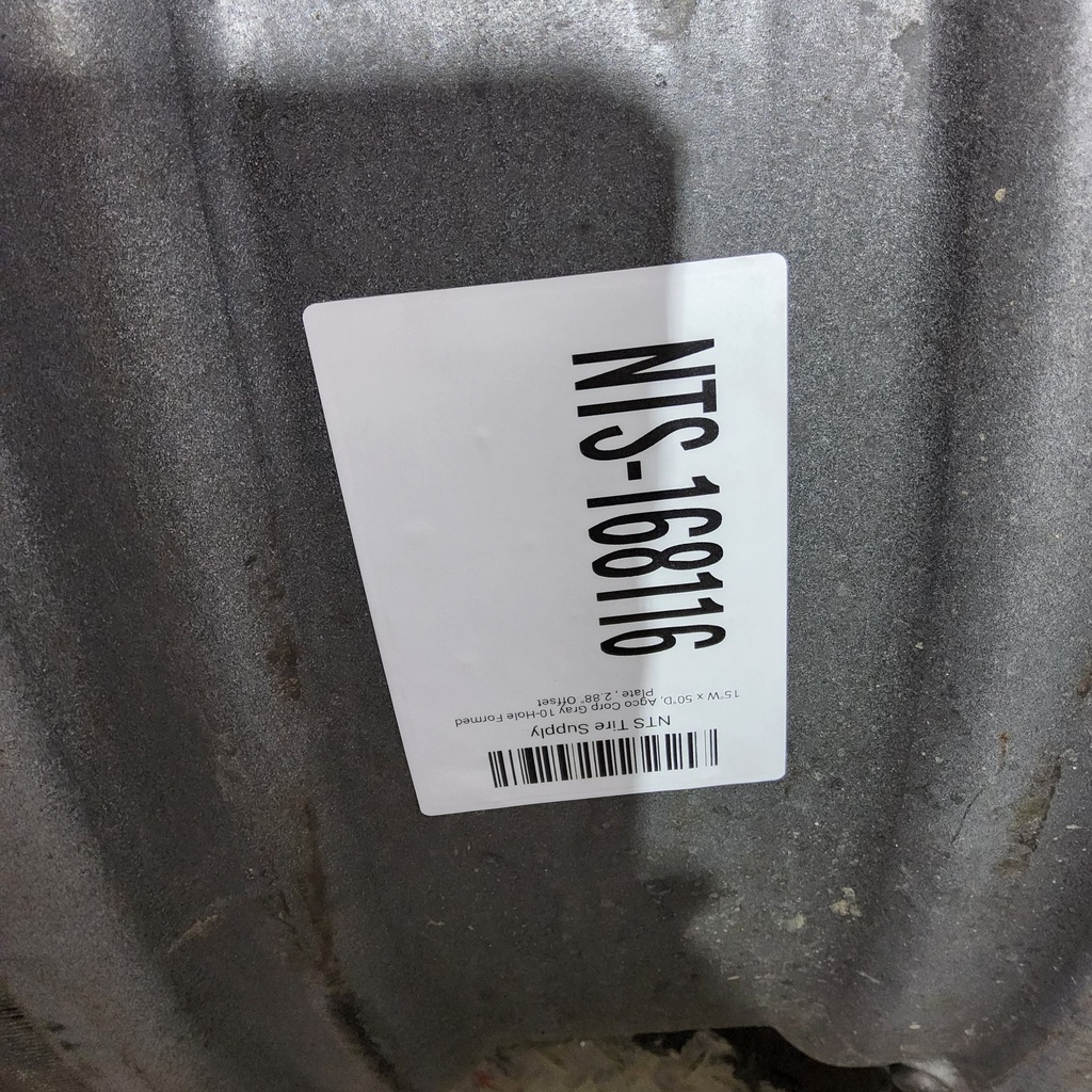 15"W x 50"D, Agco Corp Gray 10-Hole Formed Plate , 2.88" Offset