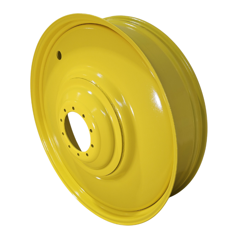 12"W x 54"D, John Deere Yellow 10-Hole Formed Plate , -9.62" Offset