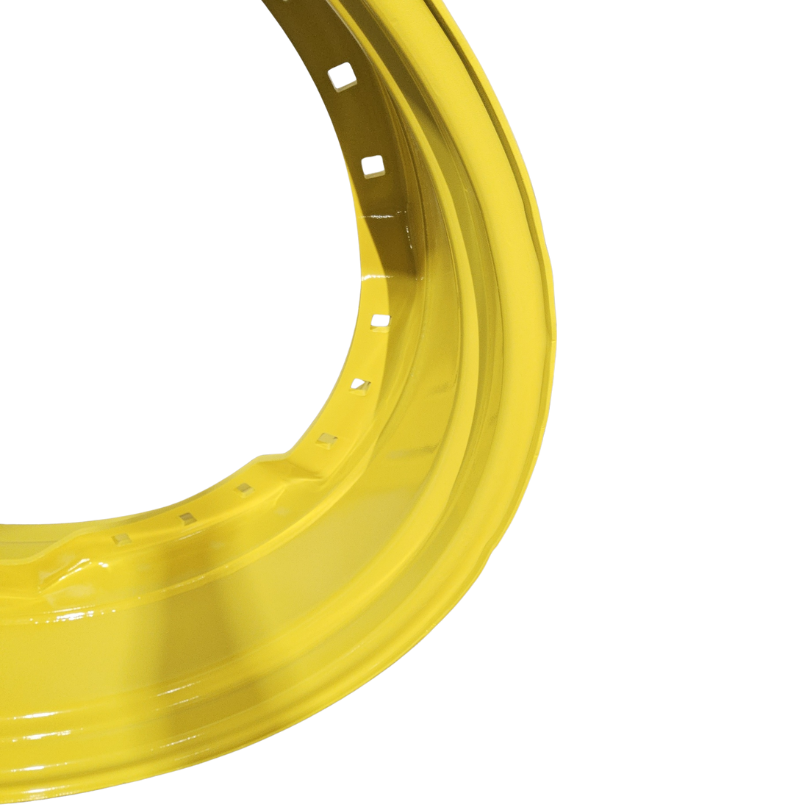 13"W x 34"D, John Deere Yellow 12-Hole Waffle Wheel (Groups of 3 bolts)