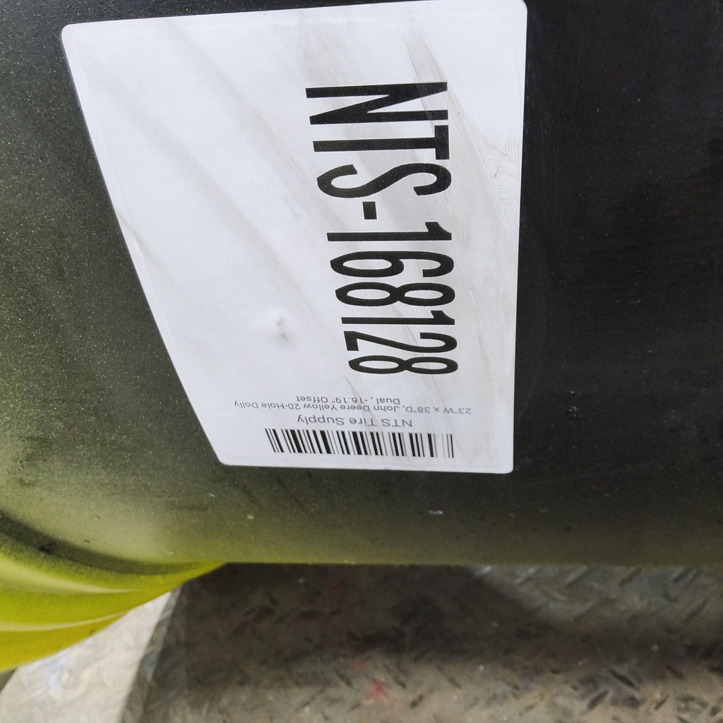 23"W x 38"D, John Deere Yellow 20-Hole Dolly Dual , -16.19" Offset