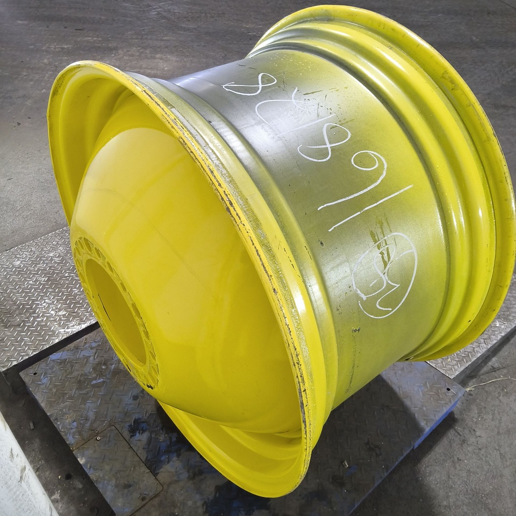 23"W x 38"D, John Deere Yellow 20-Hole Dolly Dual , -16.19" Offset