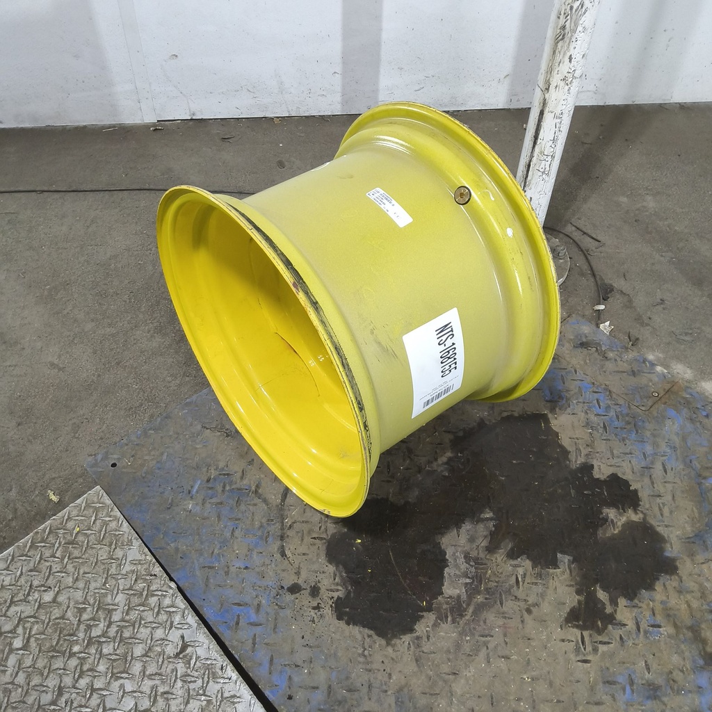 14"W x 20"D, John Deere Yellow 8-Hole Stamped Plate , 0.62" Offset