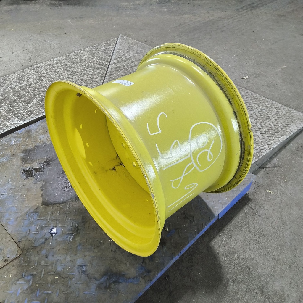 14"W x 20"D, John Deere Yellow 8-Hole Stamped Plate , 0.62" Offset