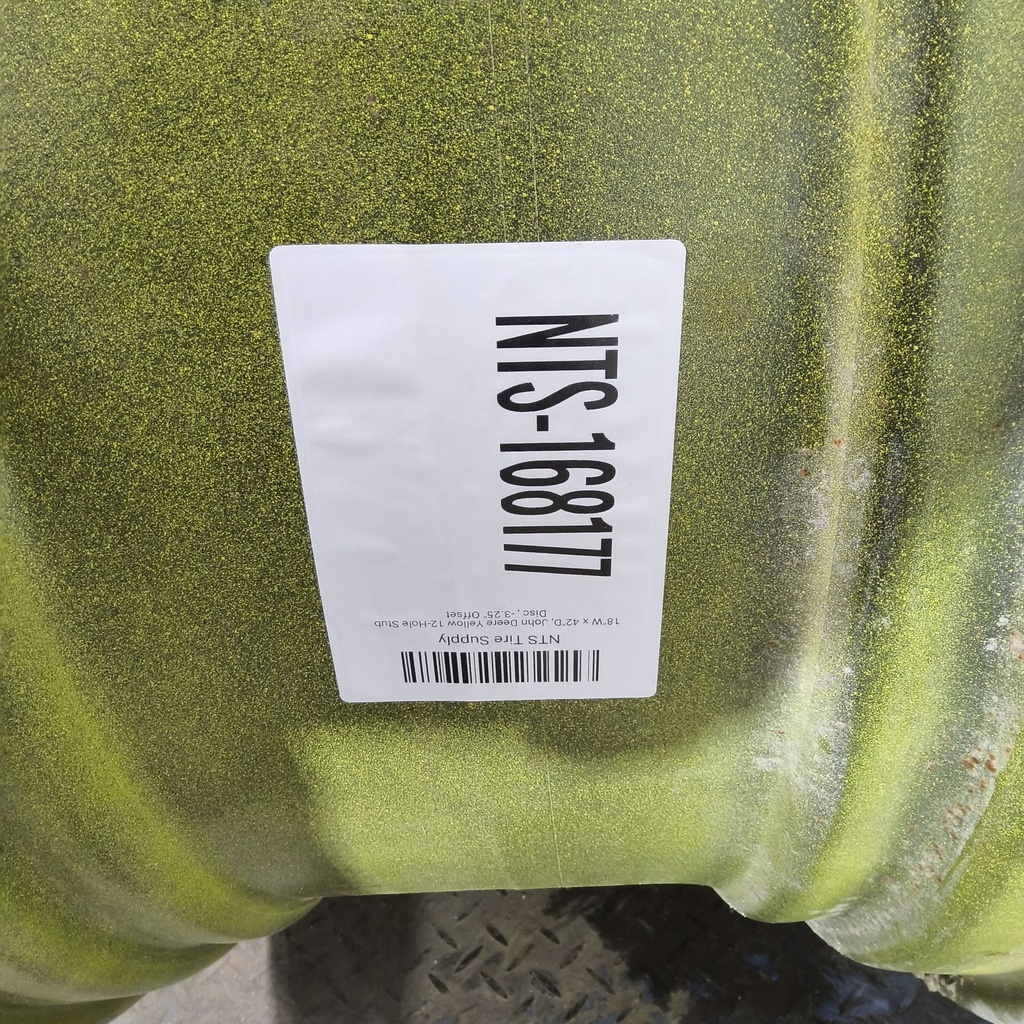 18"W x 42"D, John Deere Yellow 12-Hole Stub Disc , -3.25" Offset