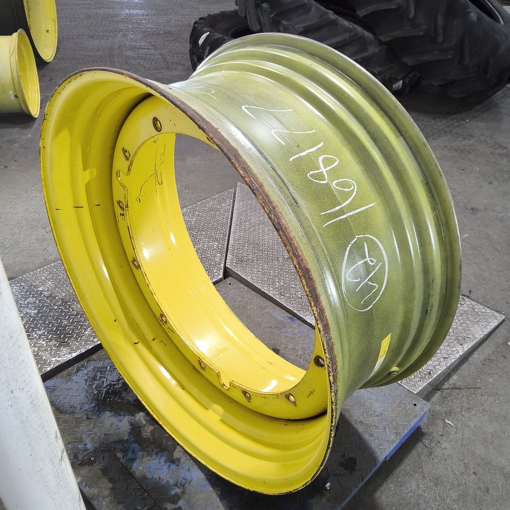 18"W x 42"D, John Deere Yellow 12-Hole Stub Disc , -3.25" Offset