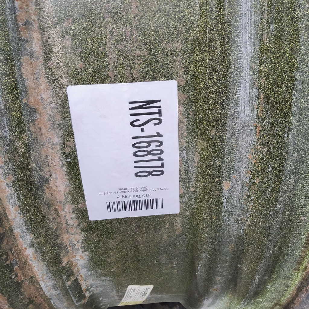 15"W x 50"D, John Deere Yellow 12-Hole Stub Disc , -3.12" Offset