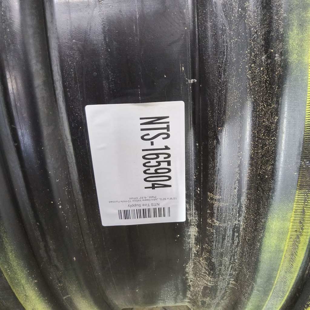 15"W x 50"D, John Deere Yellow 10-Hole Formed Plate , -6.62" Offset