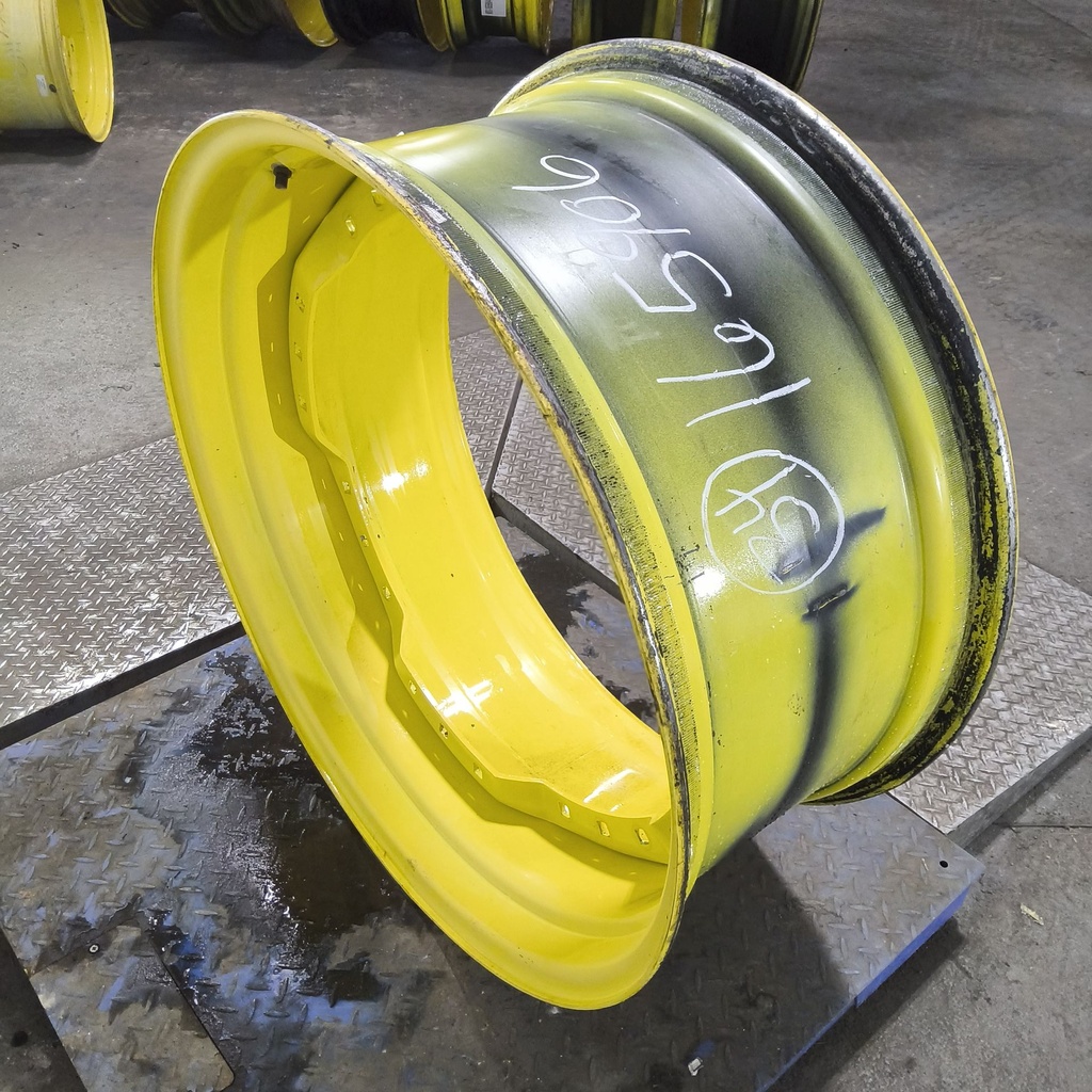 15"W x 34"D, John Deere Yellow 12-Hole Waffle Wheel (Groups of 3 bolts)