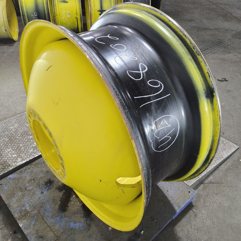 18"W x 42"D, John Deere Yellow 20-Hole Dolly Dual , -15.12" Offset