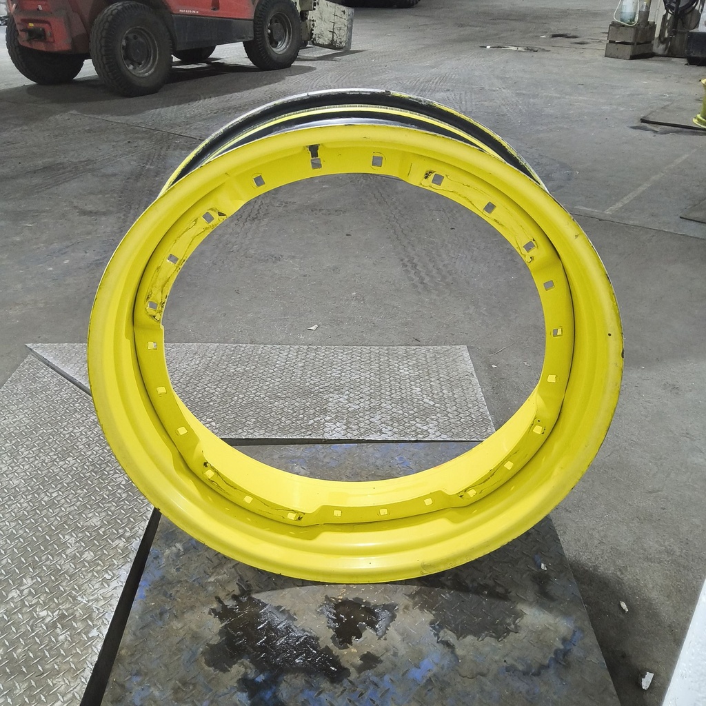 12"W x 38"D, John Deere Yellow 12-Hole Waffle Wheel (Groups of 3 bolts)