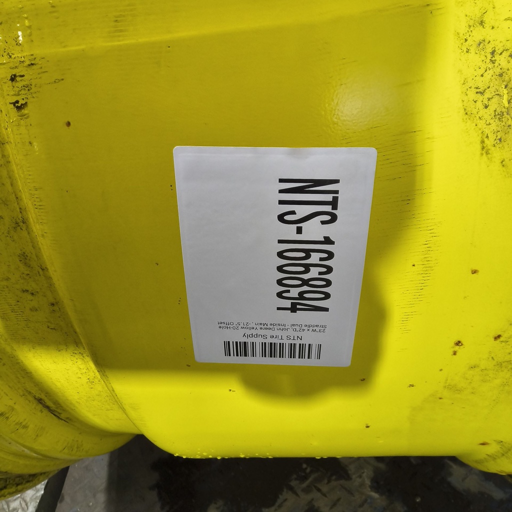 23"W x 42"D, John Deere Yellow 20-Hole Straddle Dual - Inside Main , -21.5" Offset