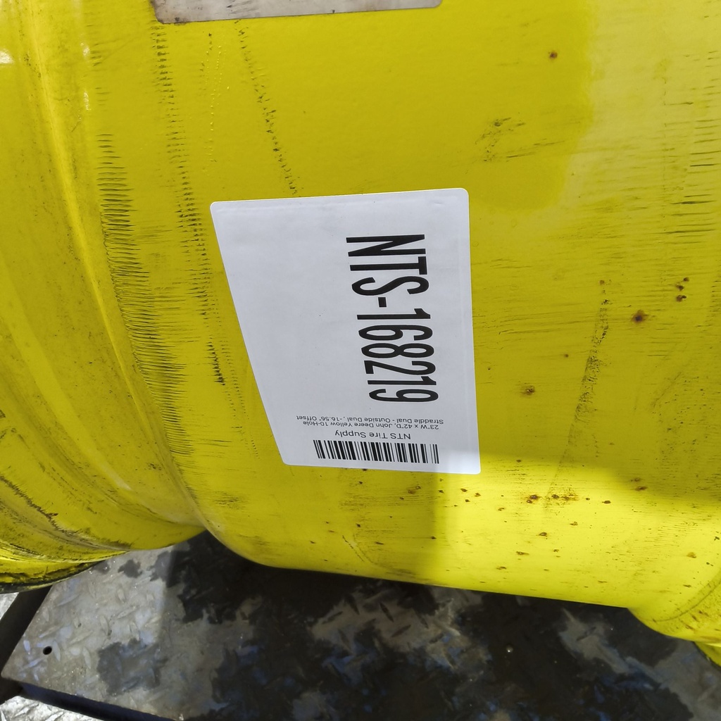 23"W x 42"D, John Deere Yellow 10-Hole Straddle Dual - Inside Main, -16.56" Offset